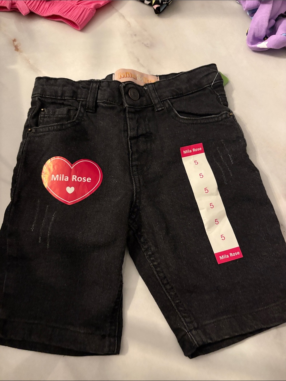 Girls' Black Denim Shorts - Classic Stretch Everyday
